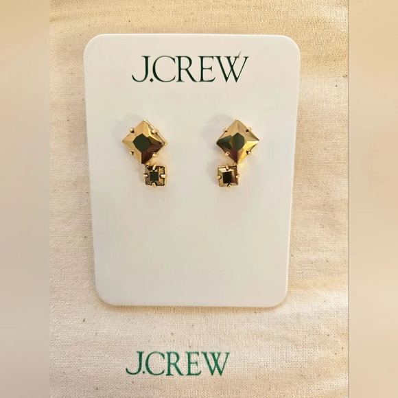 J. Crew Square Sparkle Earrings - Picture 2 of 3
